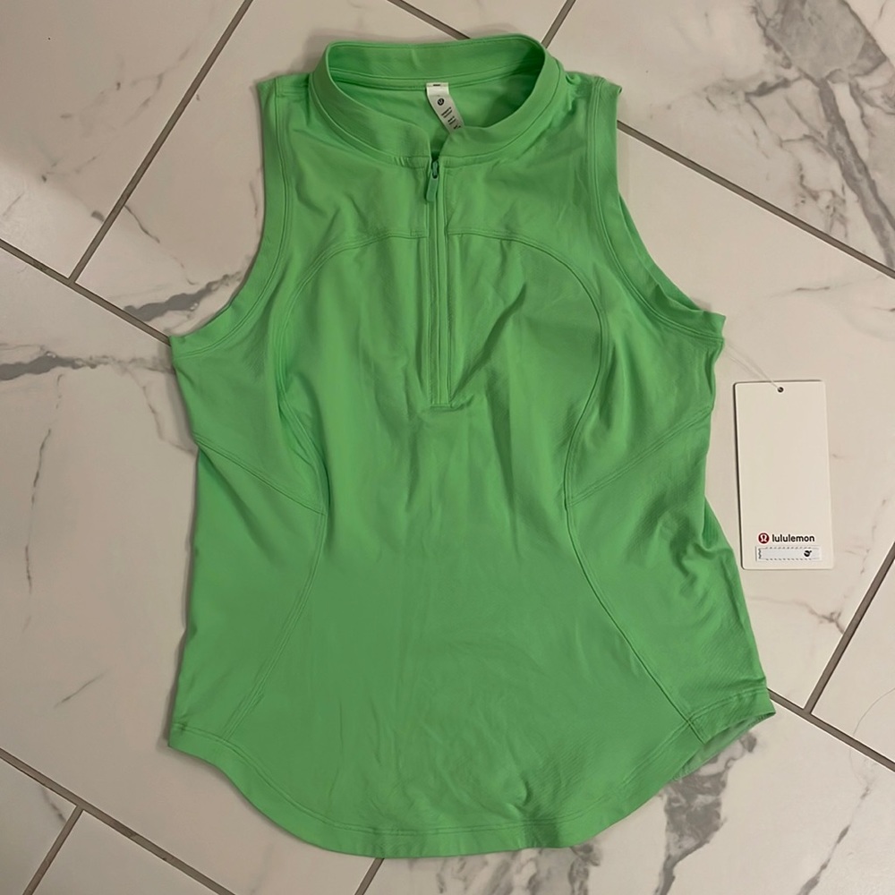 Brand new Lululemon front zip mock neck tennis tank